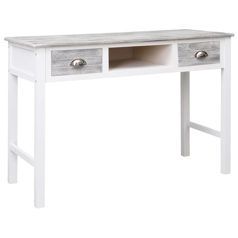 Vidaxl Písací stôl sivý 110x45x76 cm drevený